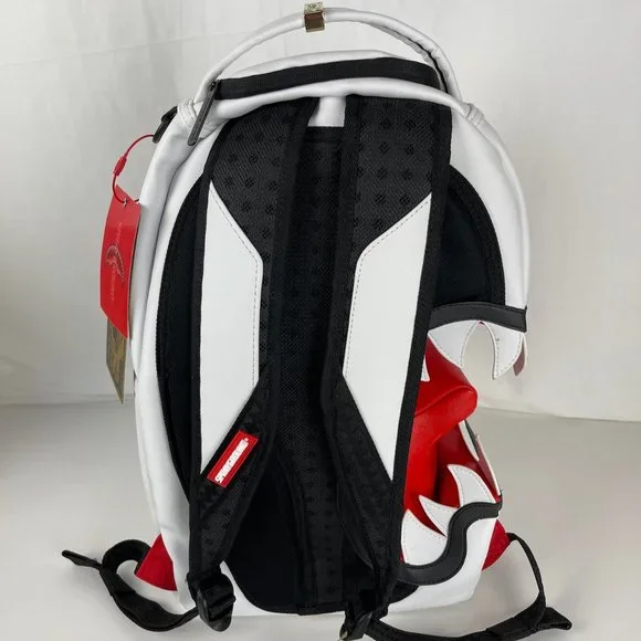 New Sprayground Scream Shark Art Piece White Backpack DLVX - Picture 7 of 11